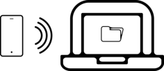 Mobile Phone Connected To Laptop With Wifi Outline Icon Svg Set, Free Vectors File